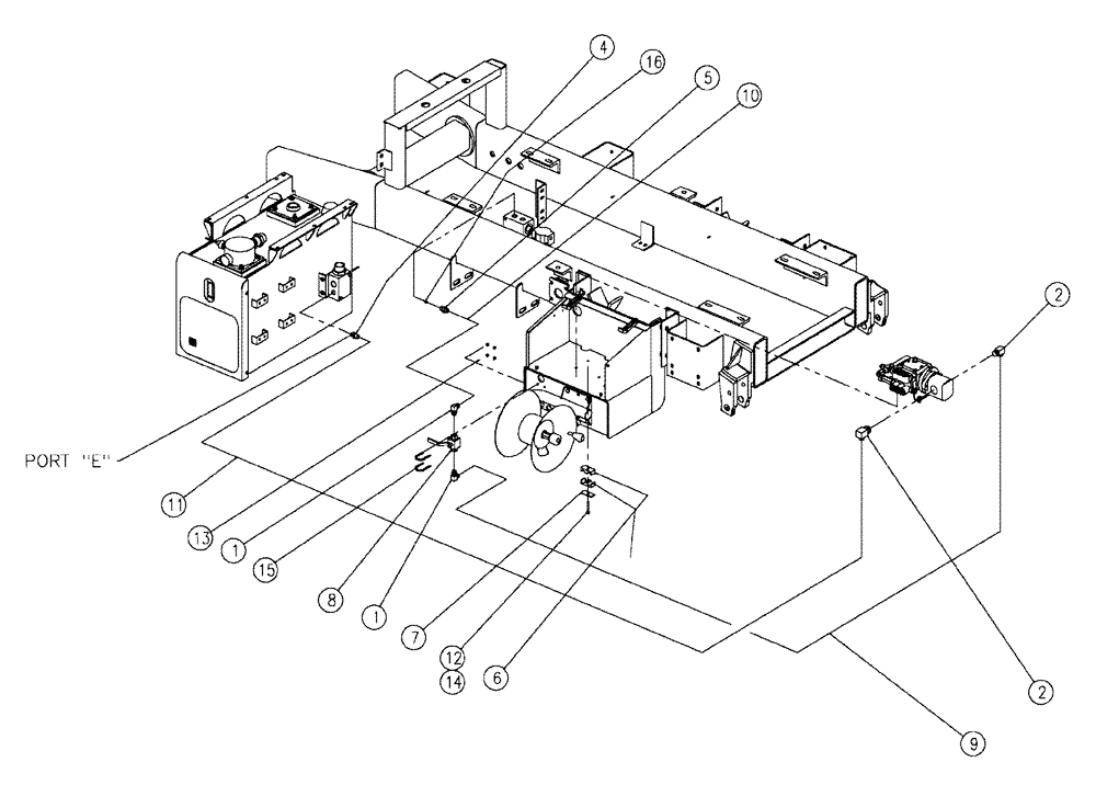 Схема запчастей Case IH 810 - (12-008) - PRESSURE WASHER HYD GROUP Pressure Washer