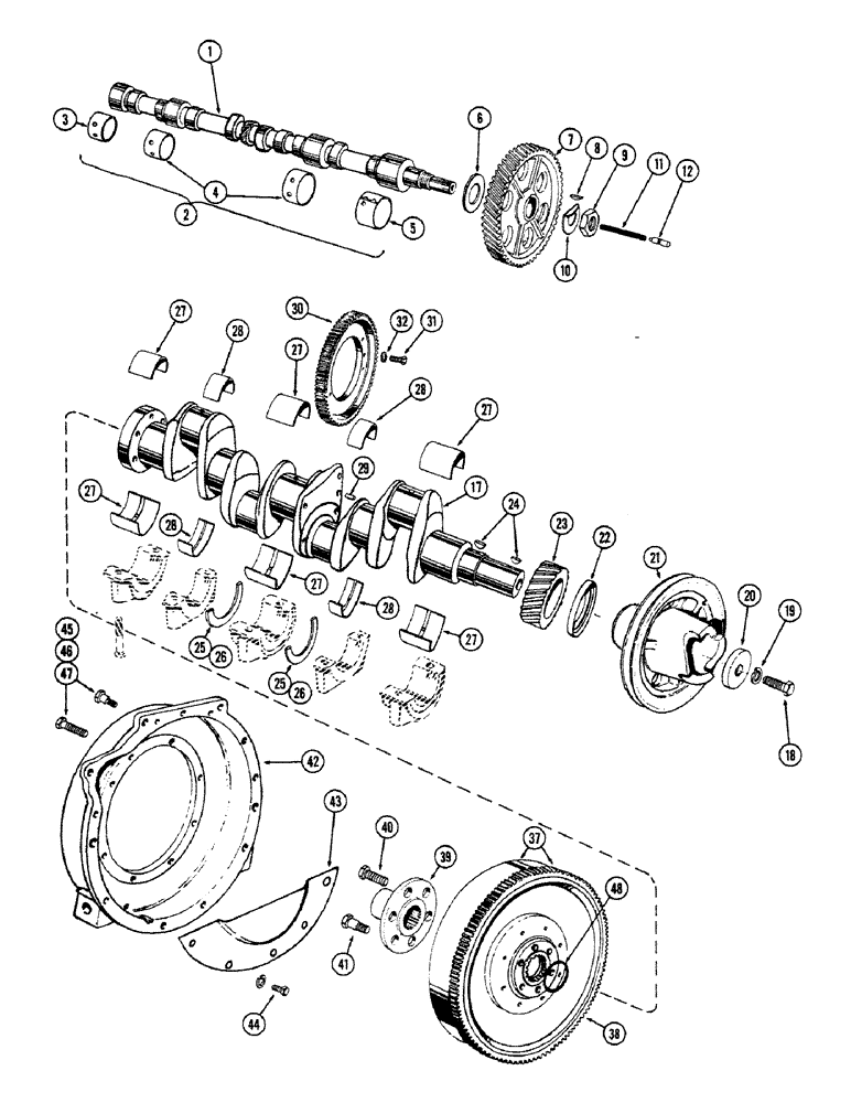 Схема запчастей Case IH 1010 - (384) - CAMSHAFT, 301 DIESEL ENGINE (10) - ENGINE