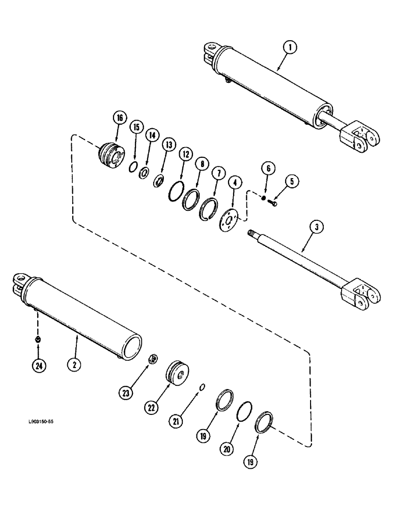 Схема запчастей Case IH 1670 - (5-10) - STEERING CYLINDER (04) - STEERING