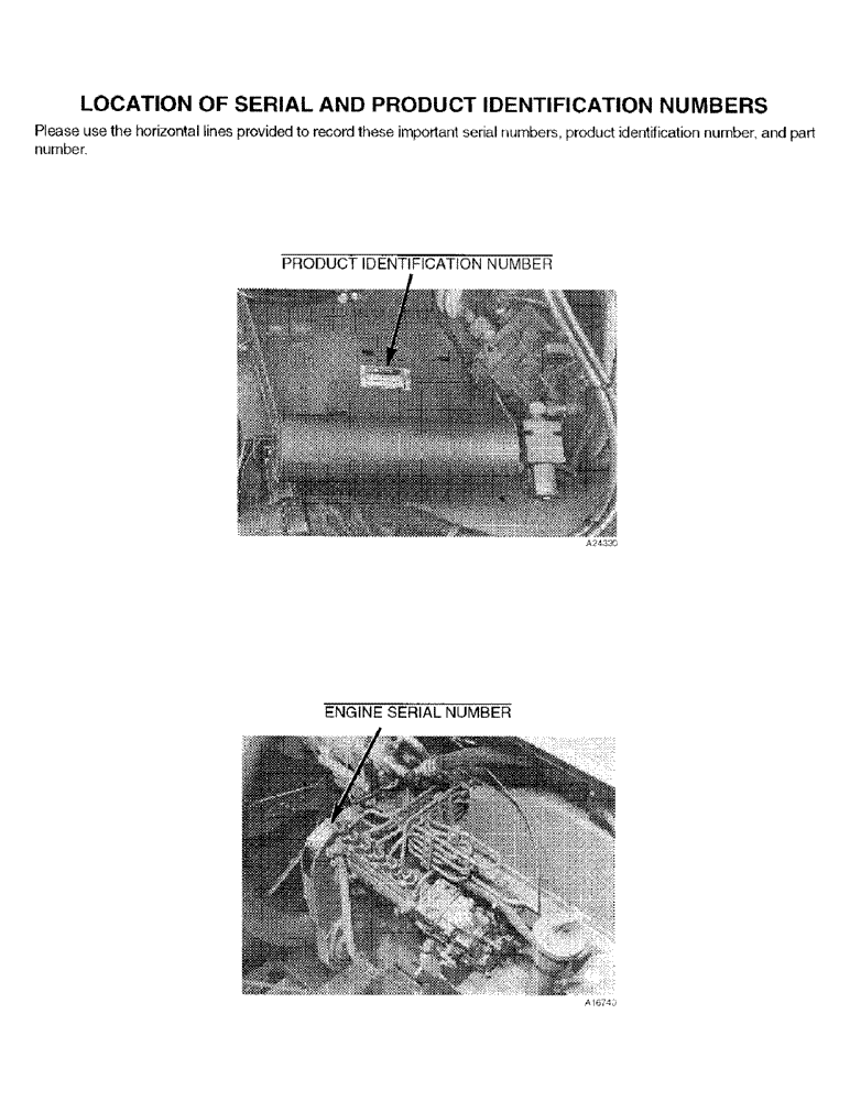 Схема запчастей Case IH 2188 - (1-02) - LOCATION OF SERIAL AND PRODUCT IDENTIFICATION NUMBERS (00) - PICTORIAL INDEX