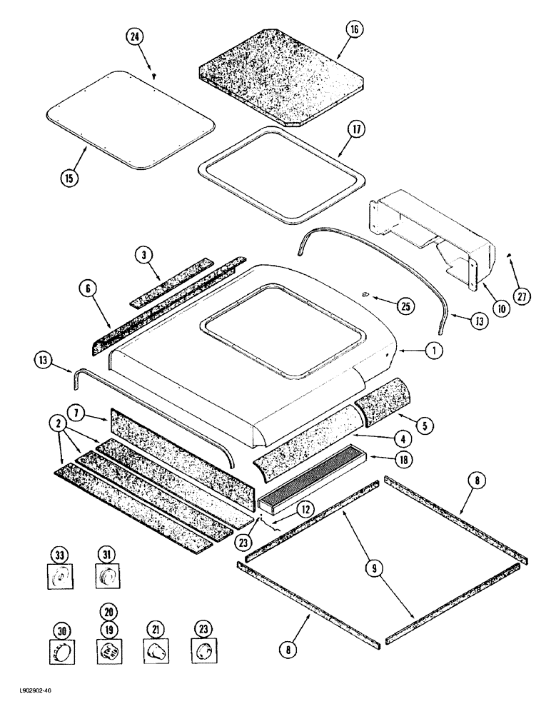 Схема запчастей Case IH 1670 - (9G-26) - CAB ROOF (10) - CAB & AIR CONDITIONING