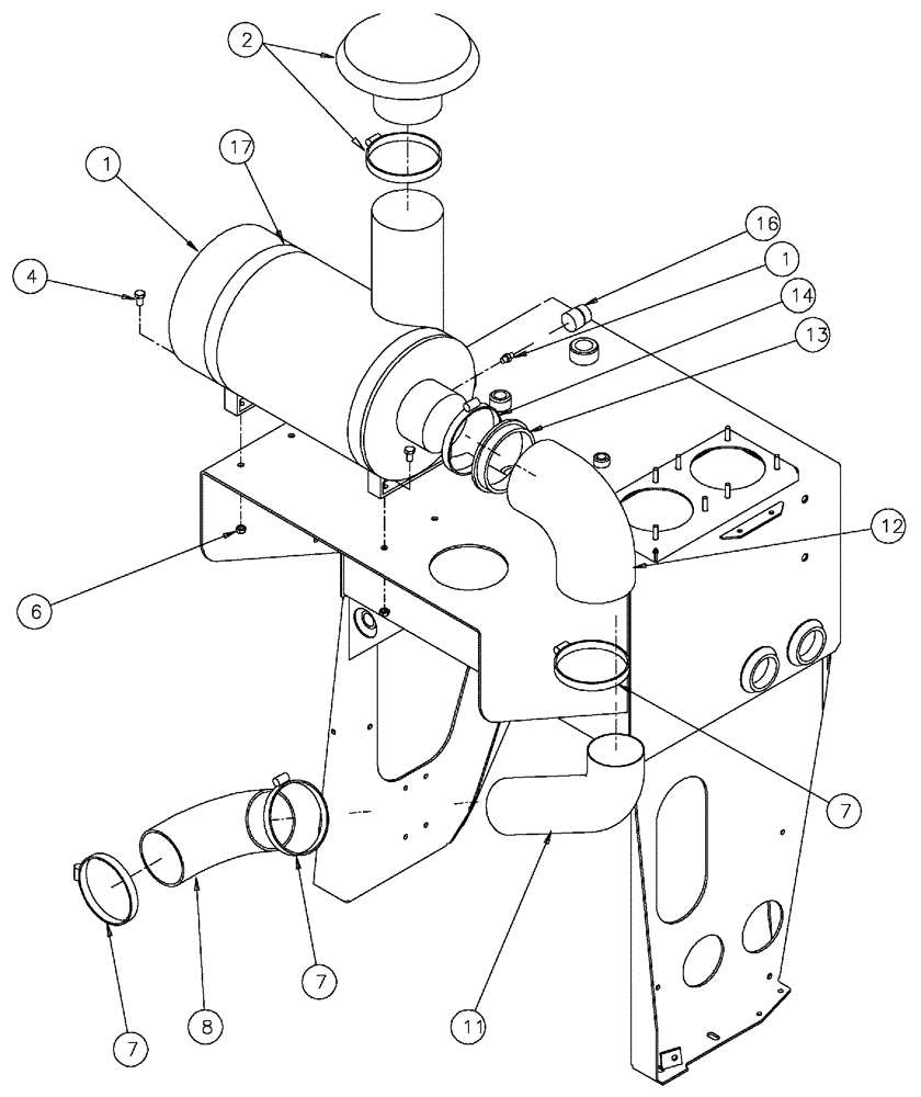 Схема запчастей Case IH SPX3310 - (03-033) - AIR CLEANER GROUP (01) - ENGINE