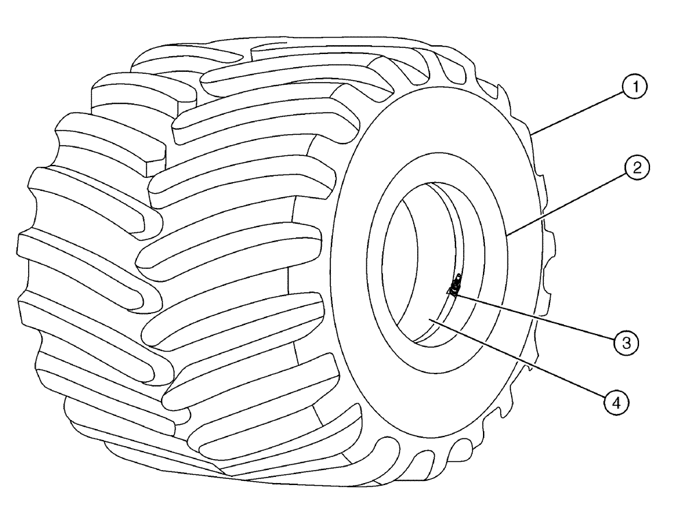 Схема запчастей Case IH TITAN 4020 - (05-005) - 54" FIRESTONE DT, TIRE-MTD LH/RH, 800/50, 12PL, FS Tires