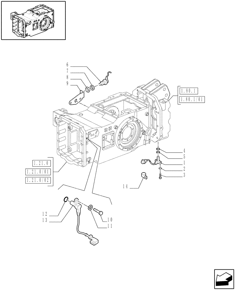 Схема запчастей Case IH MAXXUM 110 - (1.75.0[11]) - POWER TAKE-OFF SENSORS AND SWITCHES (06) - ELECTRICAL SYSTEMS