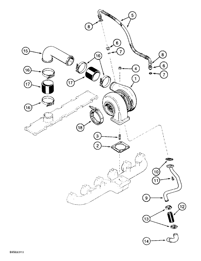 Схема запчастей Case IH 9310 - (2-022) - THERMOSTAT HOUSING & WATER FILTER, 6T-830 ENGINE, 9310 TRACTOR ONLY, PRIOR TO S/N JEE0036501 (02) - ENGINE