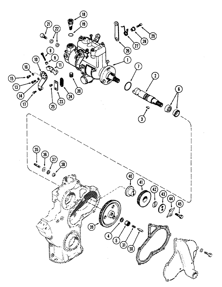 Схема запчастей Case IH 660 - (390) - FUEL INJECTION PUMP AND DRIVE, 188 DIESEL ENGINE 