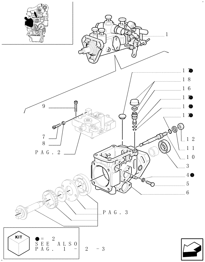 Схема запчастей Case IH JX65 - (0.14.0/ A[04]) - INJECTION PUMP (01) - ENGINE