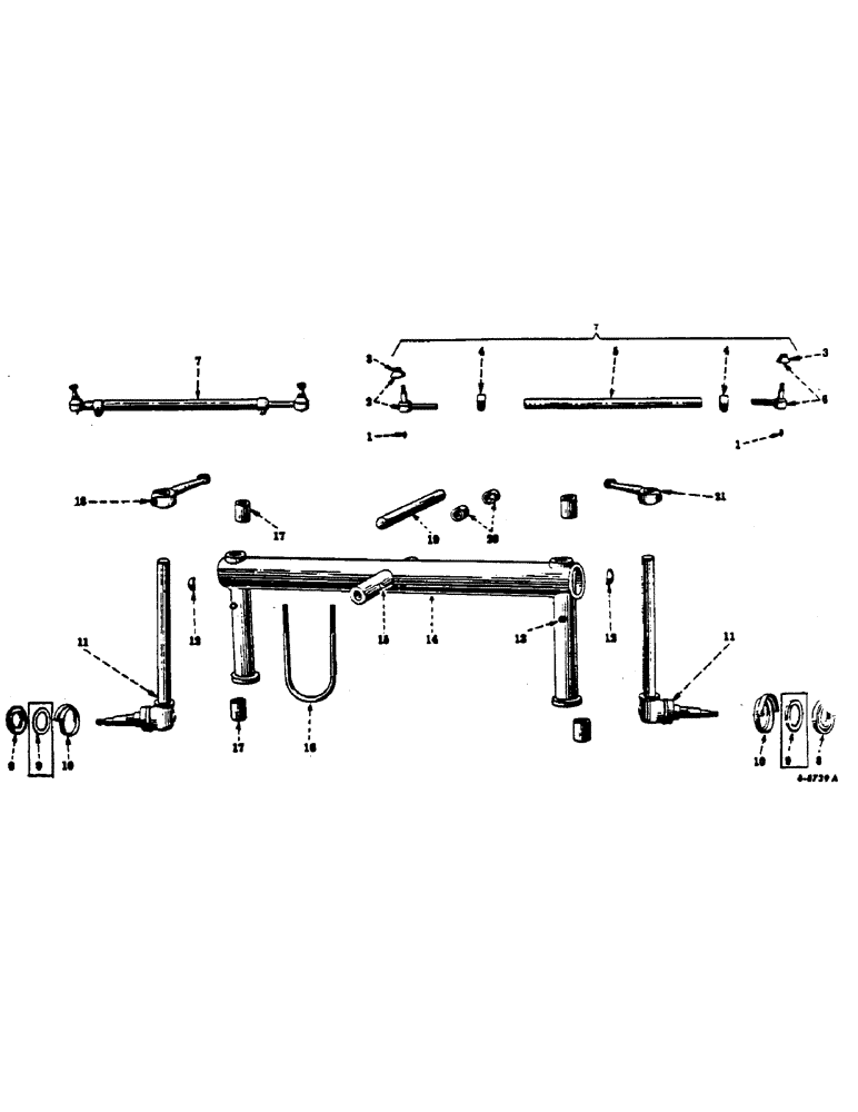 Схема запчастей Case IH 140 - (14-2) - SUSPENSION, FIXED FRONT AXLE STEERING KNUCKLE, FOR ALL TRACTORS EXCEPT HI-CLEAR MODELS Suspension