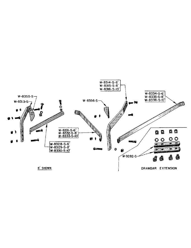 Схема запчастей Case IH WPH - (07) - HITCH FRAME, 6 FOOT, 8 FOOT, 10 FOOT 