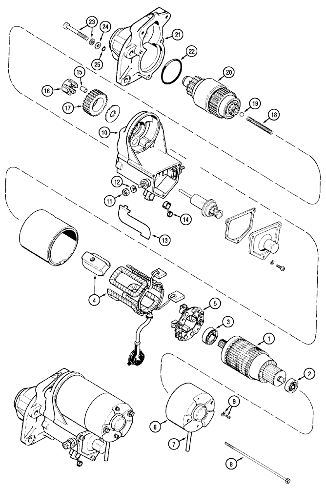 Схема запчастей Case IH MX120 - (04-15) - STARTER ASSEMBLY - 2.7KW (04) - ELECTRICAL SYSTEMS
