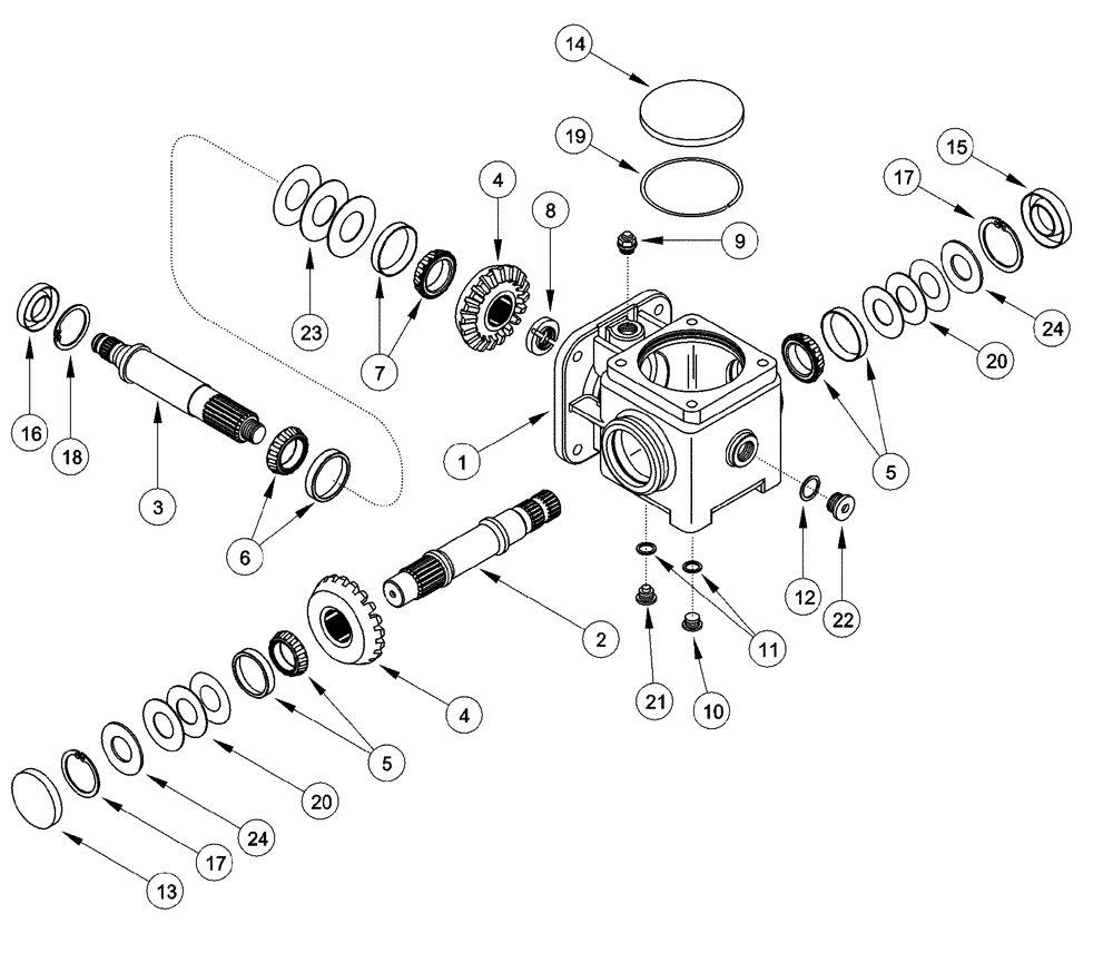 Схема запчастей Case IH 2555 - (09A-05) - GEARBOX - DRUM DRIVE - RIGHT HAND (13) - PICKING SYSTEM