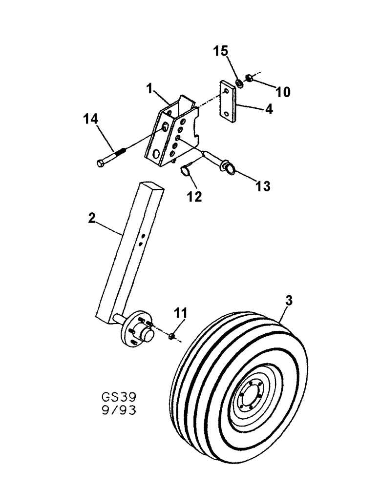 Схема запчастей Case IH TIGER-MATE - (09-03) - OPTIONAL STABILIZER WHEEL (09) - CHASSIS/ATTACHMENTS