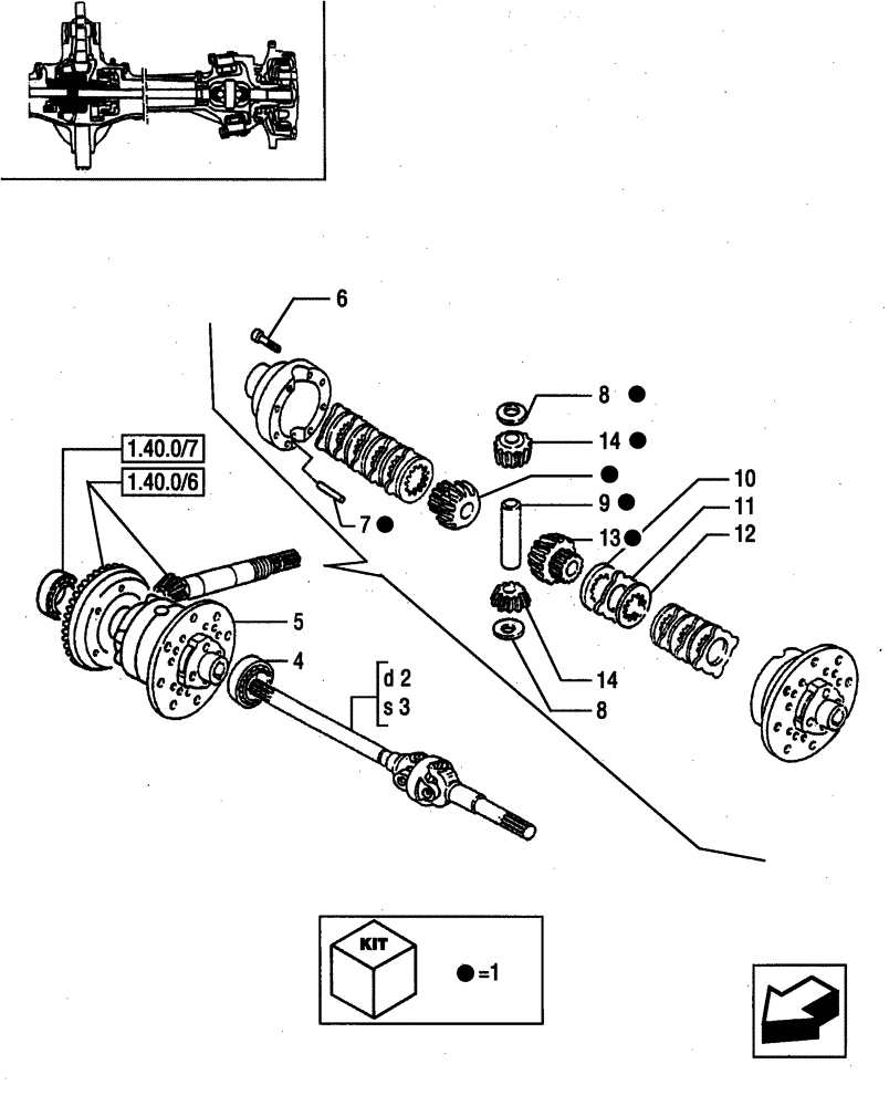 Схема запчастей Case IH JX90 - (1.40.1/07) - (VAR.325) FRONT AXLE - DIFFERENTIAL LIM-SLIP (04) - FRONT AXLE & STEERING