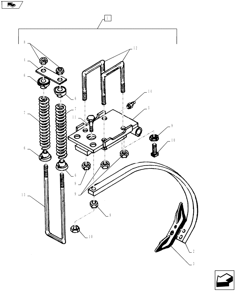 Схема запчастей Case IH COULTER CHAMP - (75.200.06) - 32" SPRING SHANK ASSY (75) - SOIL PREPARATION