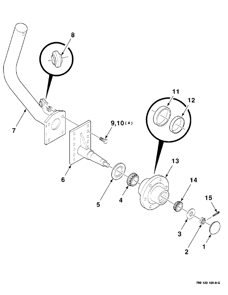 Схема запчастей Case IH 8220 - (7-38) - STRUT AND HUB ASSEMBLY, RIGHT (58) - ATTACHMENTS/HEADERS