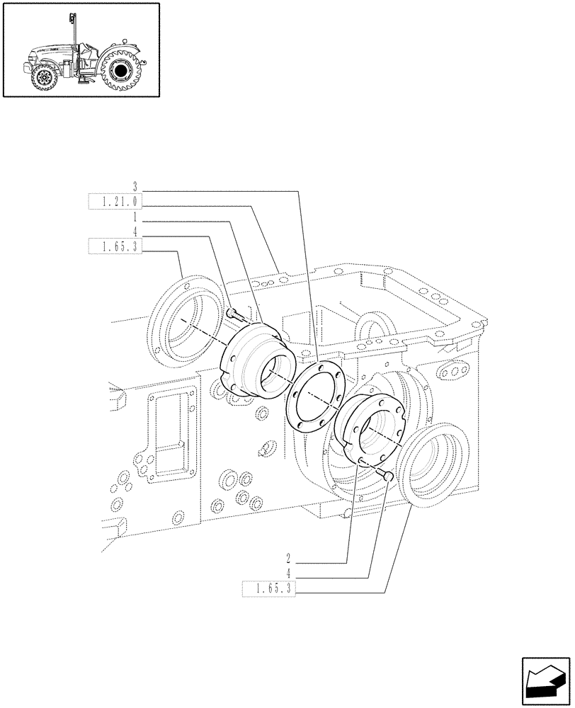 Схема запчастей Case IH JX1095N - (1.32.0) - CASINGS, COVERS AND SUPPORTS - C5489 (03) - TRANSMISSION