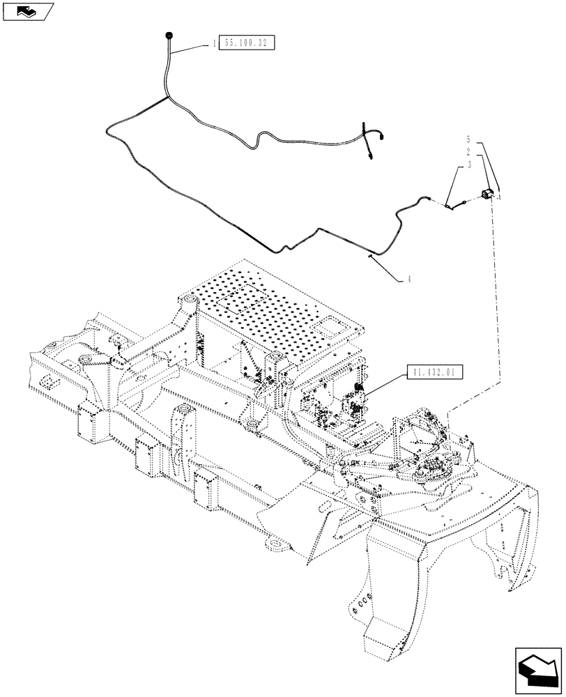 Схема запчастей Case IH TITAN 3530 - (55.911.05) - FRAME AUTOGUIDANCE (55) - ELECTRICAL SYSTEMS