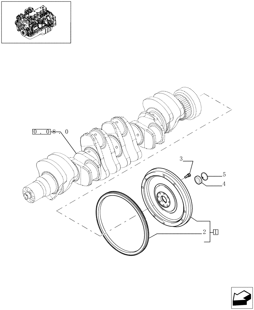 Схема запчастей Case IH F4HE9684D J101 - (0.08.3[01]) - FLYWHEEL - ENGINE (504100952) 