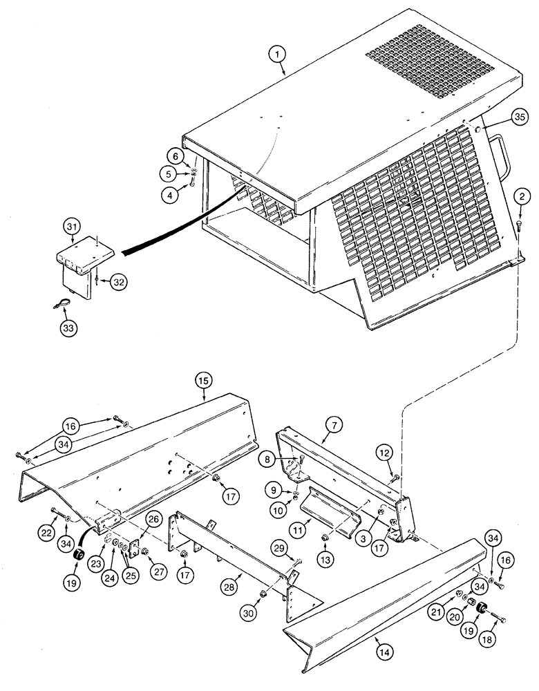 Схема запчастей Case IH 1835C - (9-50) - ROPS - PRIOR TO P.I.N. JAF0013535 (09) - CHASSIS/ATTACHMENTS