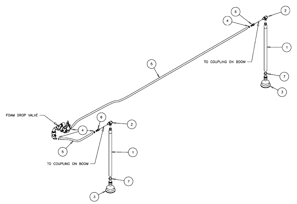 Схема запчастей Case IH FLX610 - (05-008) - FOAM DROP, 60/85 BOOM Liquid Plumbing