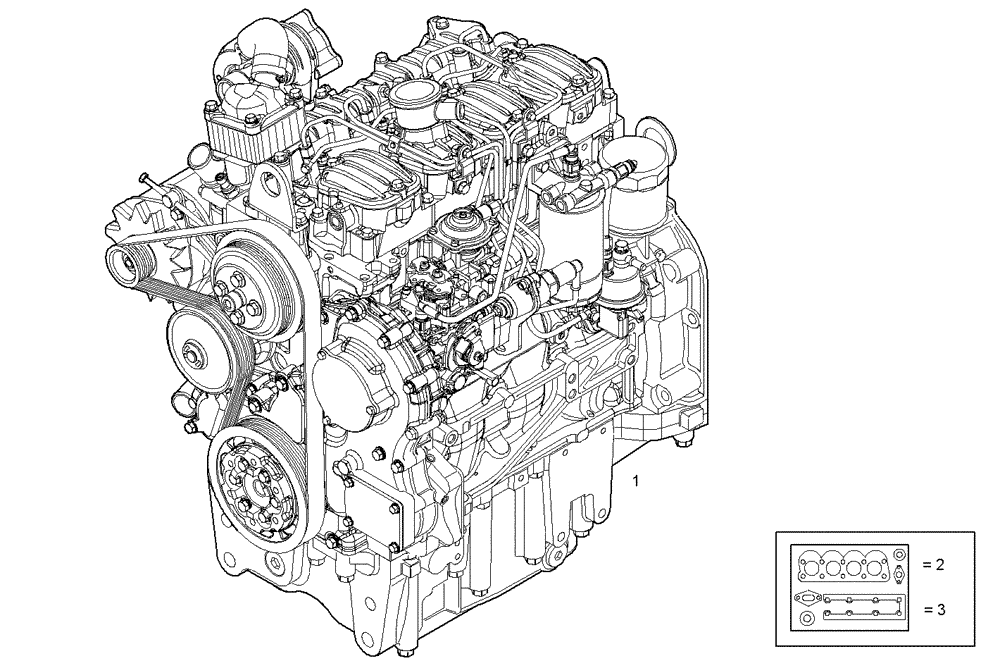 Схема запчастей Case IH F5AE9454F A001 - (0002.251) - COMPLETE ENGINE 