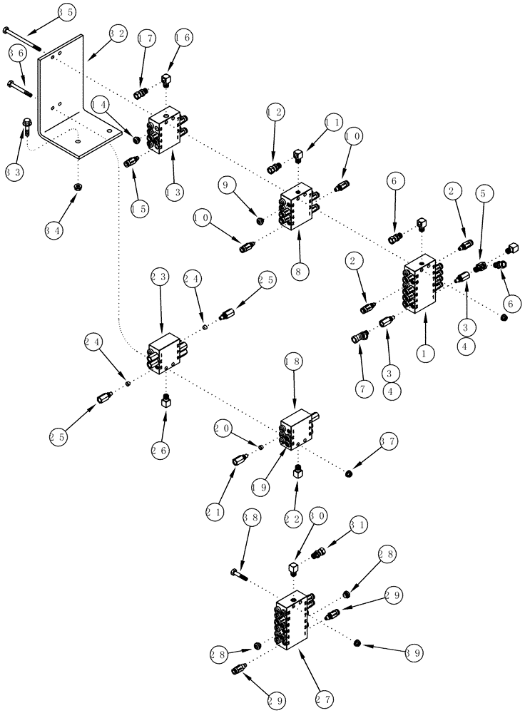 Схема запчастей Case IH CPX610 - (09A-36) - AUTOMATIC LUBRICATION SYSTEM VALVES - OPTIONAL BSN JJC0250200; STANDARD ASN JJC0250200 (13) - PICKING SYSTEM