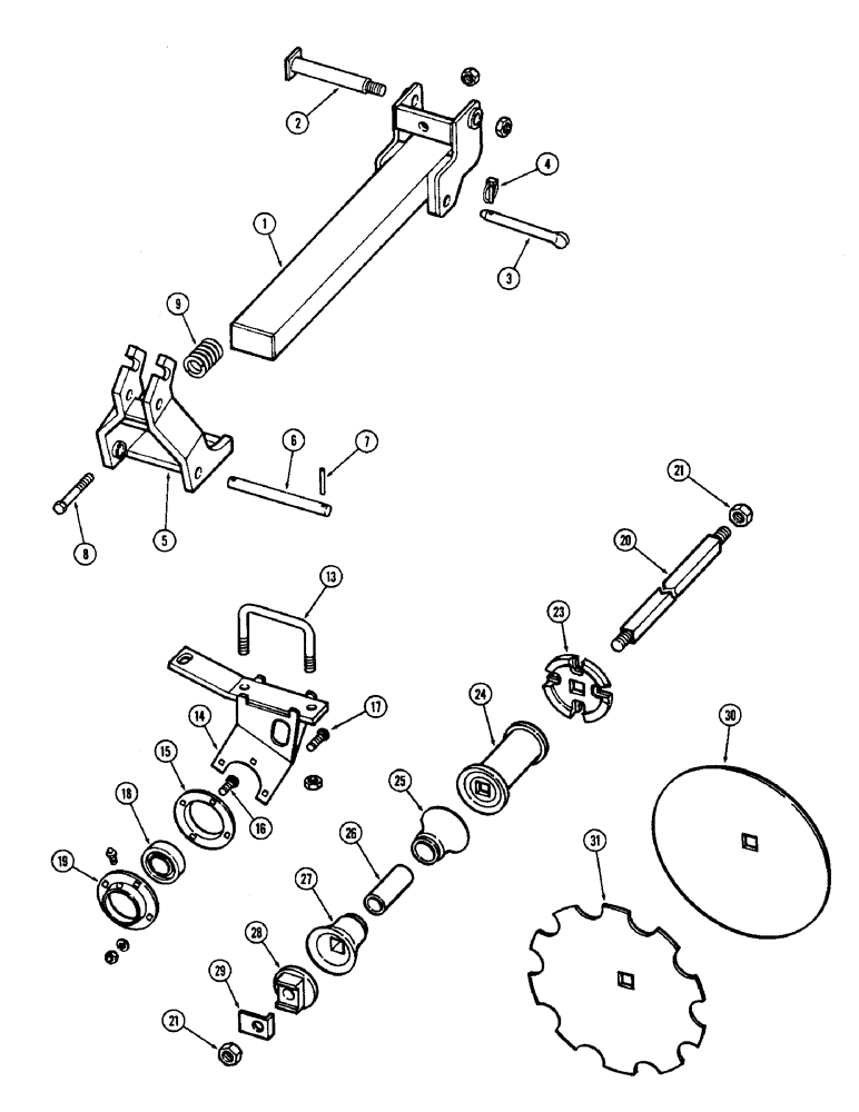 Схема запчастей Case IH F21H - (108) - 6 BLADE WING GANG, FRONT RIGHT, 7 INCH SPACING, F21H, F21H-7-228 