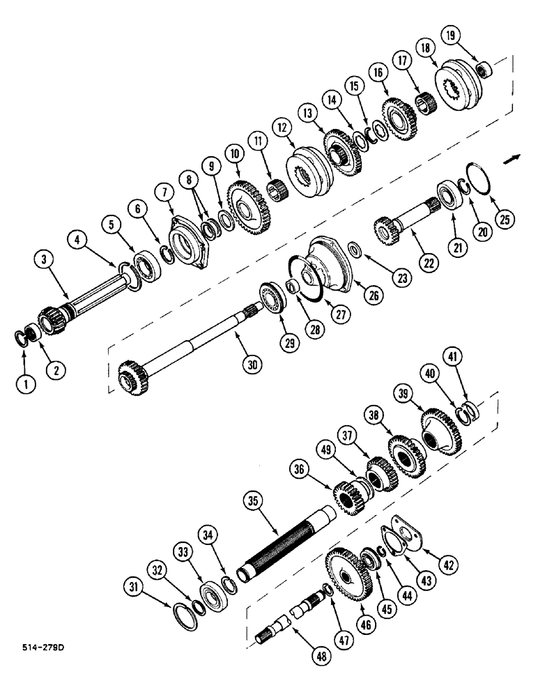 Схема запчастей Case IH 248 - (6-358) - SPEED TRANSMISSION - IN CLUTCH HOUSING (06) - POWER TRAIN