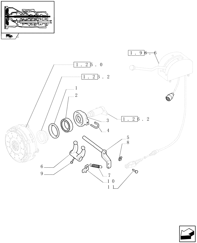 Схема запчастей Case IH FARMALL 105U - (1.26.5) - POWER TAKEOFF CONTROL - FRICTION CLUTCH (03) - TRANSMISSION