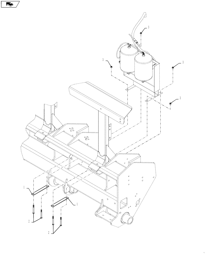 Схема запчастей Case IH 1250 - (75.200.29[04]) - PNEUMATIC DOWN PRESSURE - DOUBLE AIR TANK AND VALVE MOUNTING, MODEL YEAR 2011 (75) - SOIL PREPARATION
