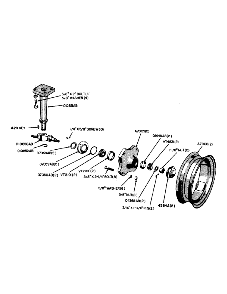 Схема запчастей Case IH 500B-SERIES - (082) - DUAL FRONT WHEEL AND SPINDLE (06) - POWER TRAIN
