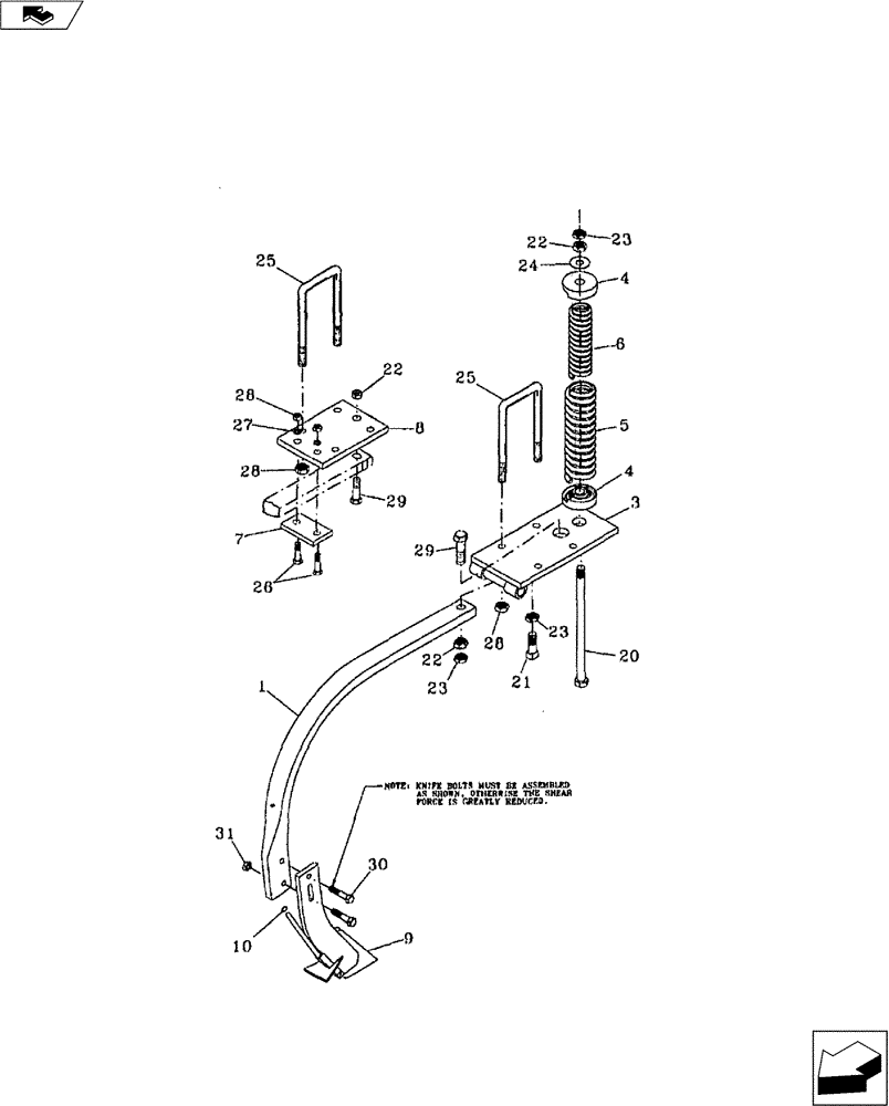 Схема запчастей Case IH FERTILIZER - (75.200.02) - HEAVY DUTY SPRING AND RIGID SHANK (75) - SOIL PREPARATION
