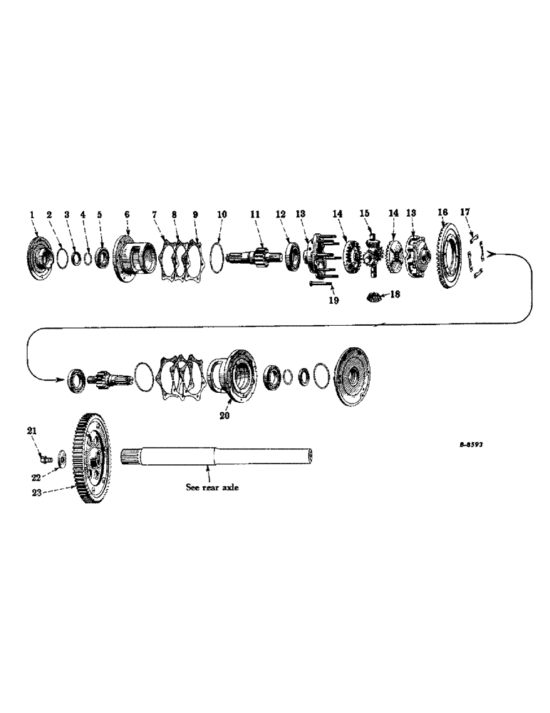 Схема запчастей Case IH FARMALL MV - (229) - CHASSIS, REAR AXLE DIFFERENTIAL (12) - CHASSIS