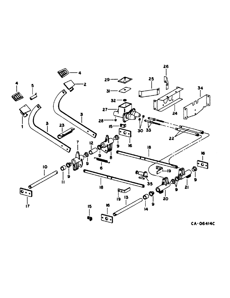 Схема запчастей Case IH 1420 - (04-04) - BRAKE, MASTER BRAKE CONTROL, S/N 2981 AND ABOVE (5.1) - BRAKES