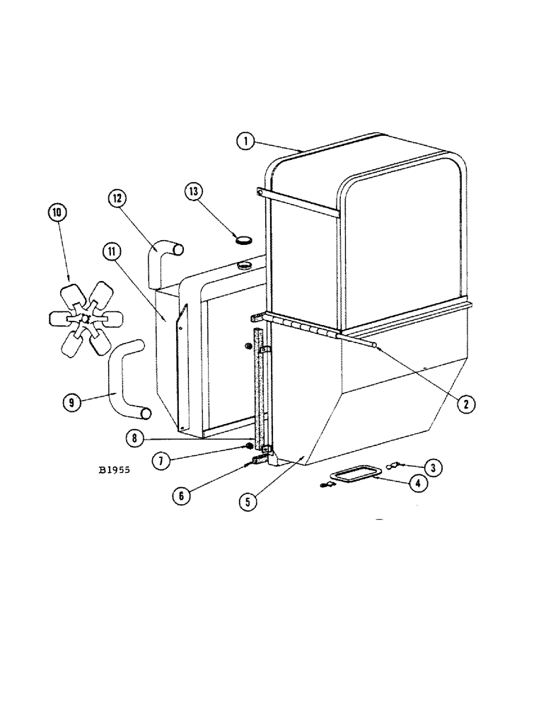 Схема запчастей Case IH 1010 - (346) - MODEL GO 298 ENGINE, RADIATOR FRAME AND SCREEN (10) - ENGINE