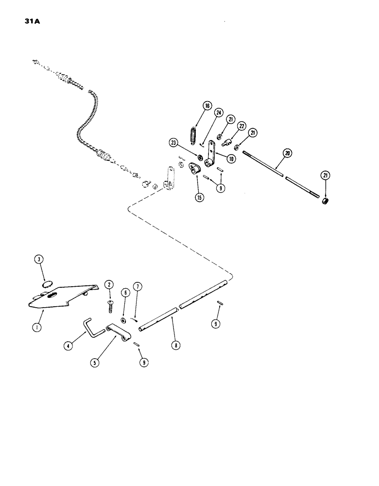 Схема запчастей Case IH 1070 - (031A) - THROTTLE CONTROLS, (451B) DIESEL ENGINE, FOOT THROTTLE (03) - FUEL SYSTEM