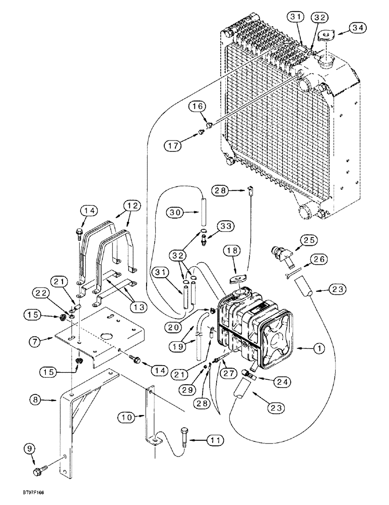 Схема запчастей Case IH 8920 - (2-011A) - DEAERATION SYSTEM, ROUNDED TANK, IF EQUIPPED (02) - ENGINE