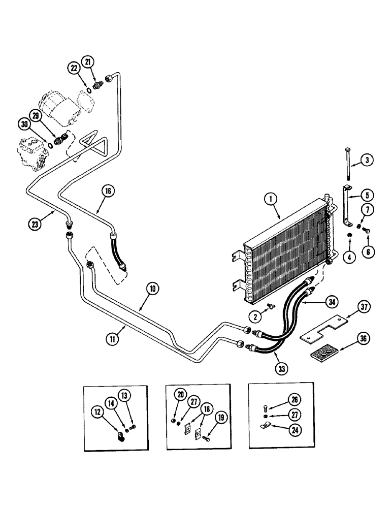 Схема запчастей Case IH 1896 - (5-106) - OIL COOLER (05) - STEERING