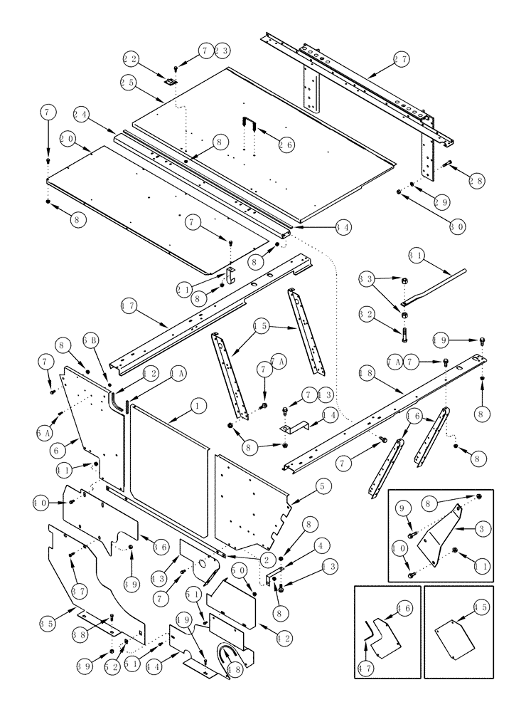 Схема запчастей Case IH CPX420 - (09F-01) - SHIELDS, ENGINE AND RADIATOR - FRONT ACCESS DOOR AND SUPPORTS (12) - CHASSIS