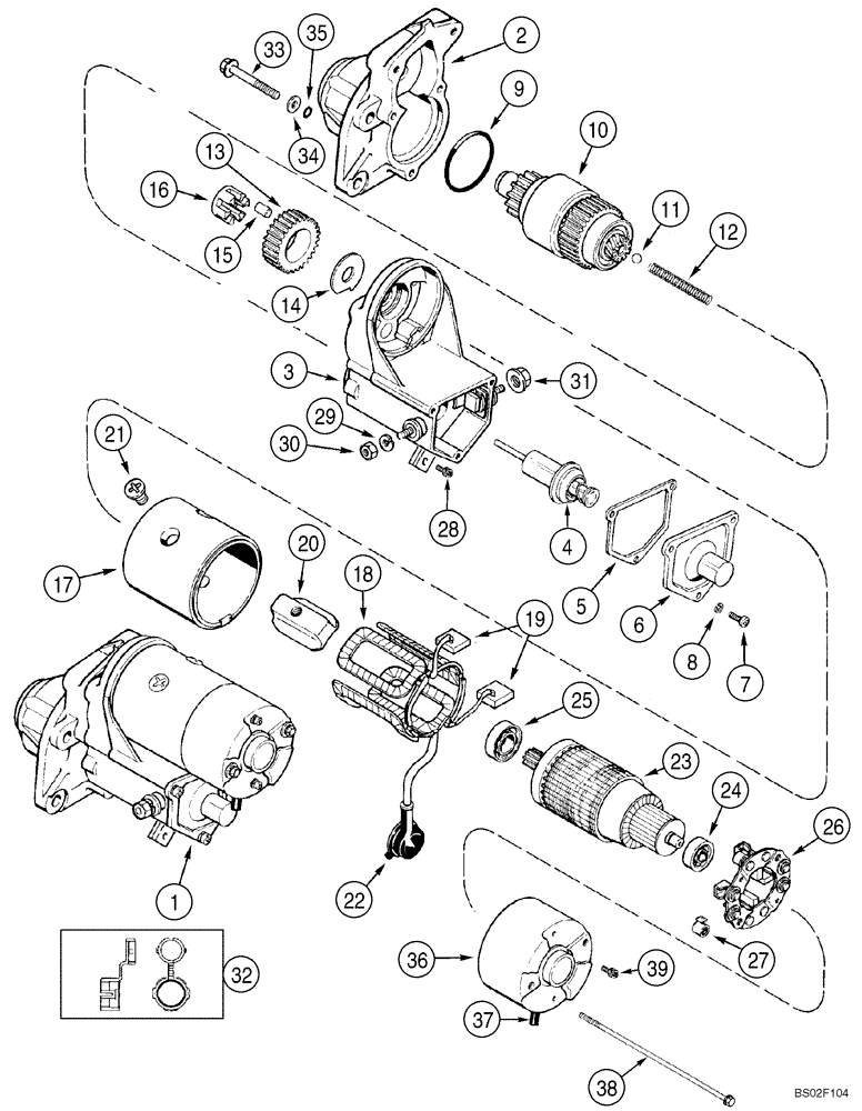 Схема запчастей Case IH 85XT - (04-01) - STARTER ASSY (04) - ELECTRICAL SYSTEMS