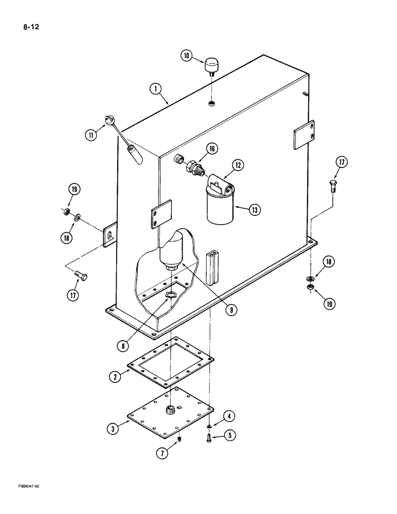 Схема запчастей Case IH KP-525 - (8-12) - HYDRAULIC TANK (08) - HYDRAULICS