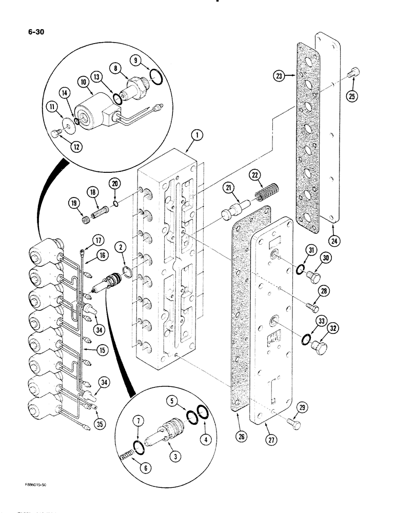 Схема запчастей Case IH STEIGER - (6-30) - TRANSMISSION, RANGE SELECTOR VALVE (06) - POWER TRAIN