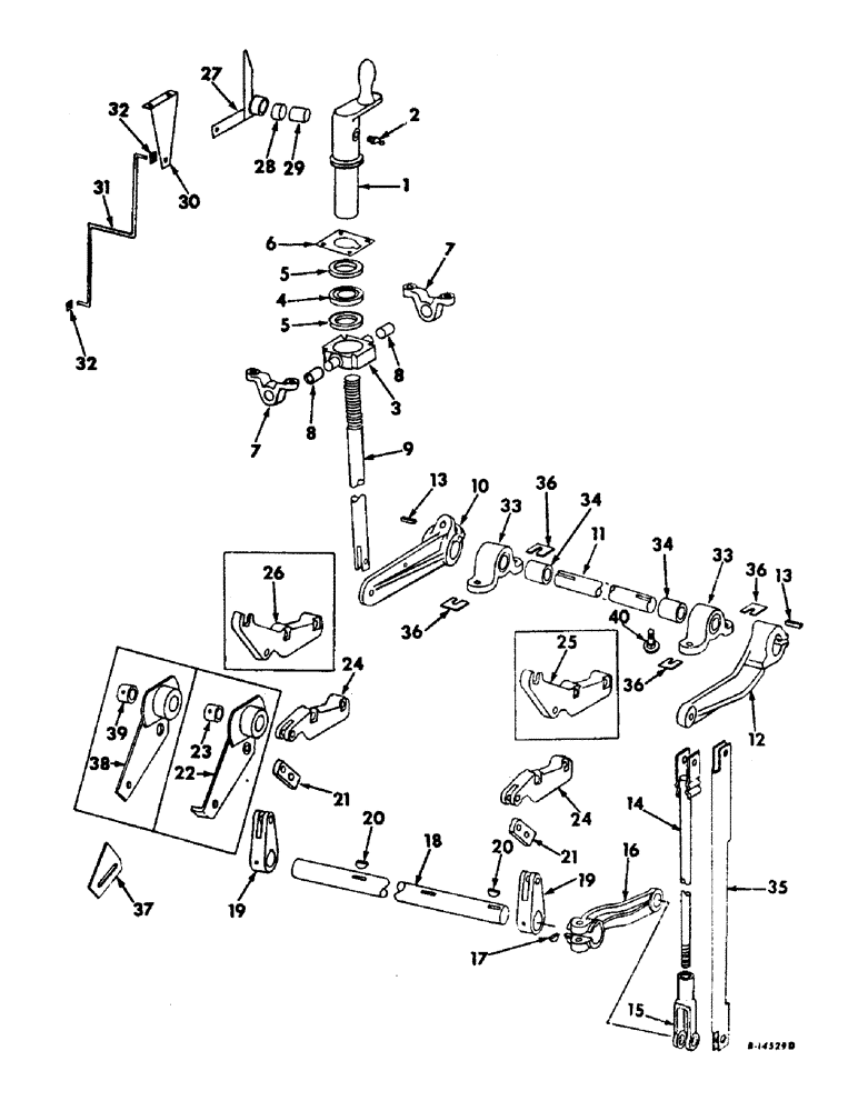 Схема запчастей Case IH 915 - (H-04) - CONTROLS, CONCAVE CONTROL Controls