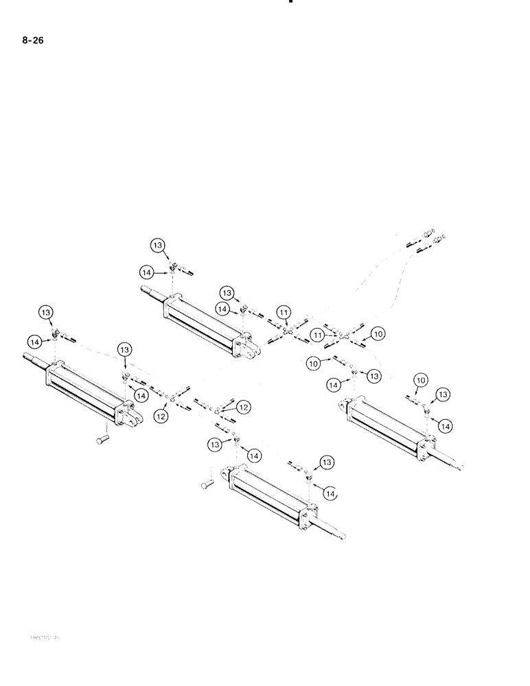 Схема запчастей Case IH 475 - (8-26) - WING LIFT HYDRAULIC CIRCUIT, 3/8" ID SUPPLY & RETURN HOSES, W/O DIVERTER VALVE (08) - HYDRAULICS
