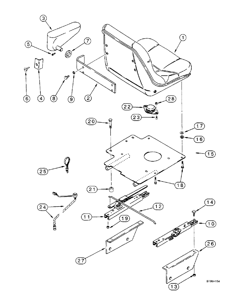 Схема запчастей Case IH 2144 - (9G-34) - HEIGHT ADJUSTMENT SEAT, CUSHION AND SLIDE (10) - CAB & AIR CONDITIONING