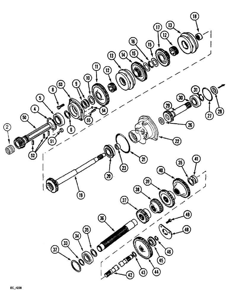 Схема запчастей Case IH 4230 - (6-010) - SPEED TRANSMISSION, WITHOUT CREEPER (06) - POWER TRAIN