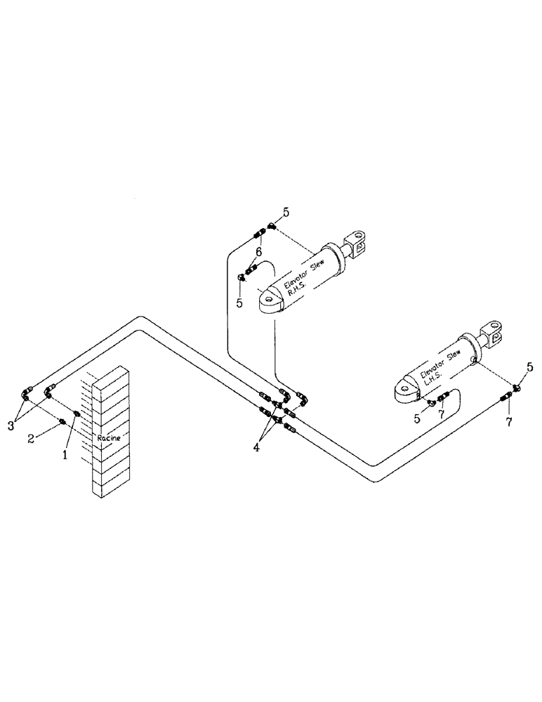 Схема запчастей Case IH 7000 - (B06-24) - HYDRAULIC CIRCUIT, ELEVATOR SLEW Hydraulic Components & Circuits
