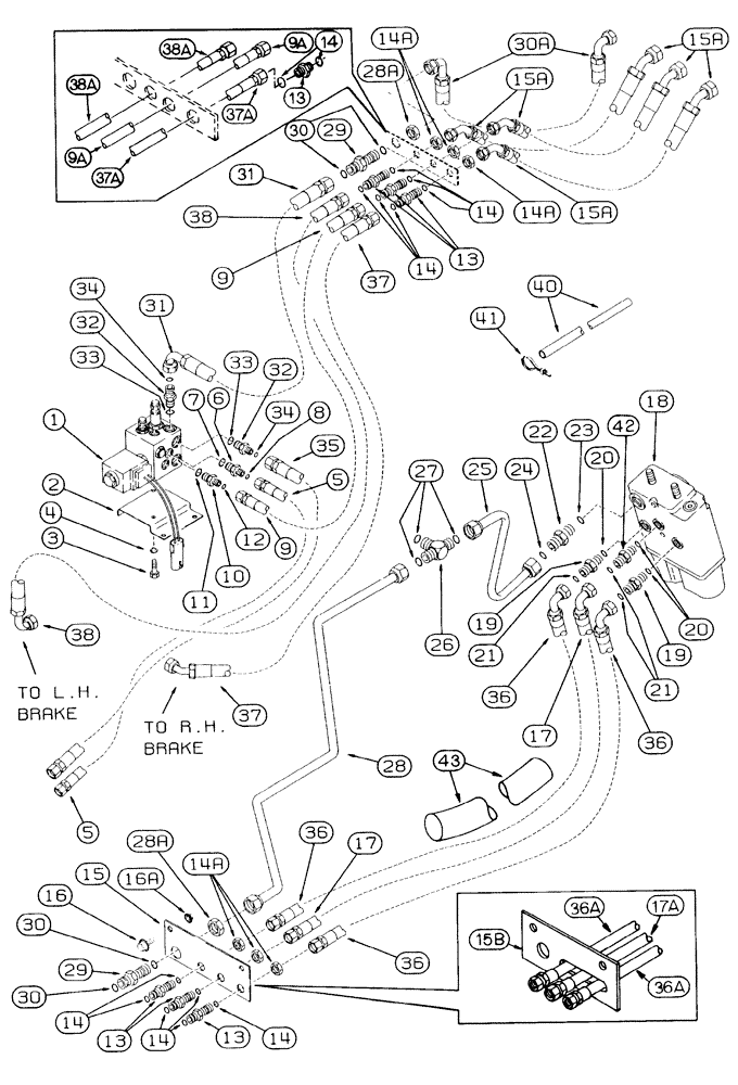 Схема запчастей Case IH 2155 - (7-04) - MASTER BRAKE HYDRAULIC SYSTEM (5.1) - BRAKES