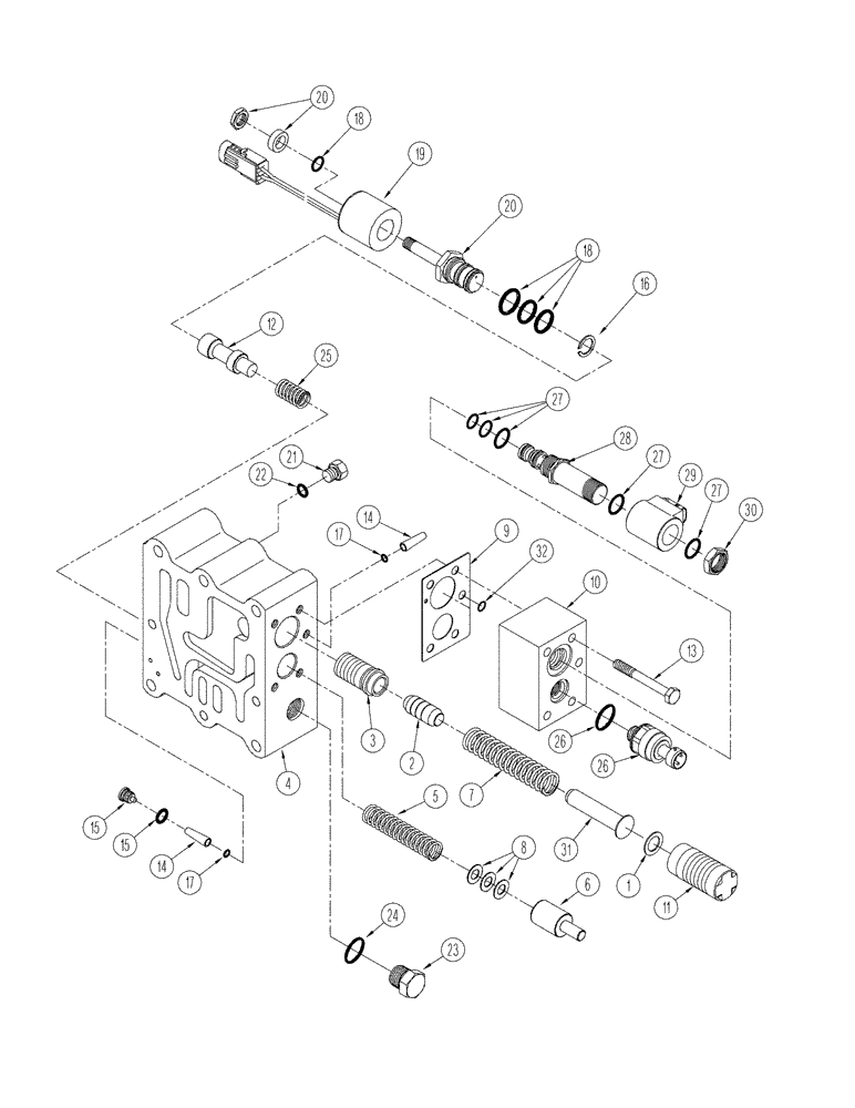 Схема запчастей Case IH STX325 - (06-41) - POWER SHIFT TRANSMISSION - REGULATOR VALVE ASSEMBLY, BSN JEE0104001 (06) - POWER TRAIN