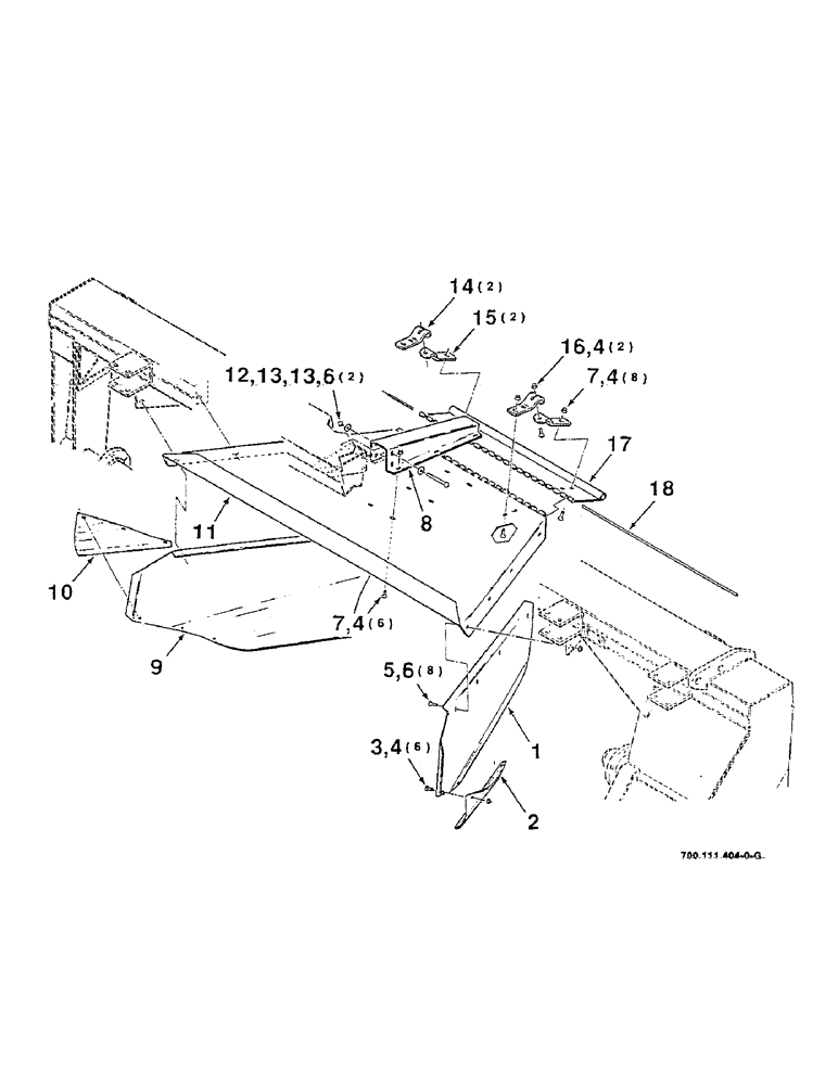 Схема запчастей Case IH 8320 - (7-12) - WINDROW FORMING SHIELDS, MODEL 8320 (09) - CHASSIS